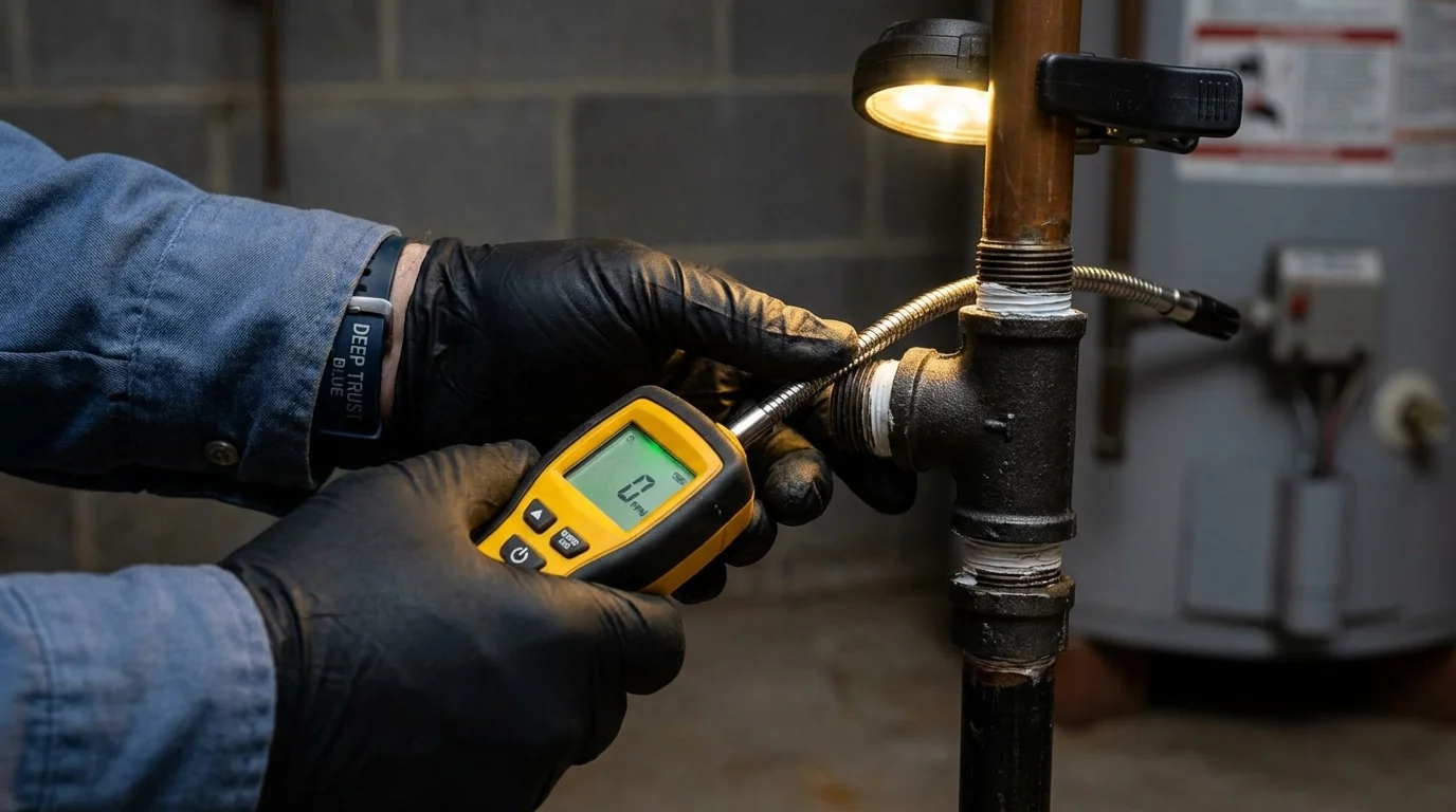 Gas leak detection with electronic sniffer by Johns Plumbing LLC in Queens